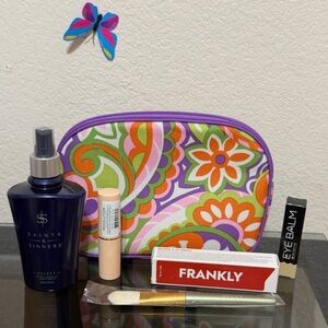 Colorful Cosmetic Bag with 5 beauty items All New